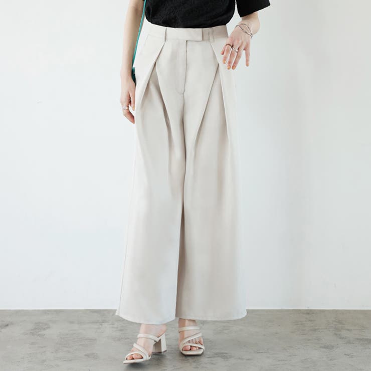 ハイウエストタックデザインスラックスパンツ | GeeRA | 詳細画像16 
