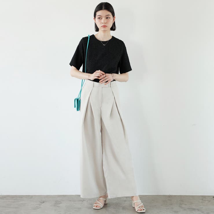 ハイウエストタックデザインスラックスパンツ | GeeRA | 詳細画像18 