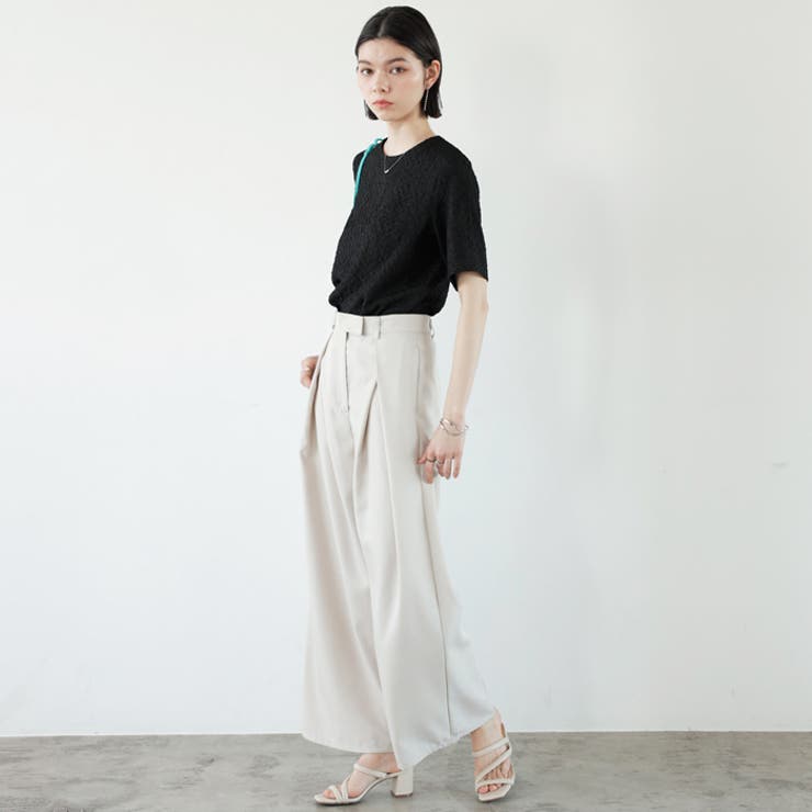 ハイウエストタックデザインスラックスパンツ | GeeRA | 詳細画像19 