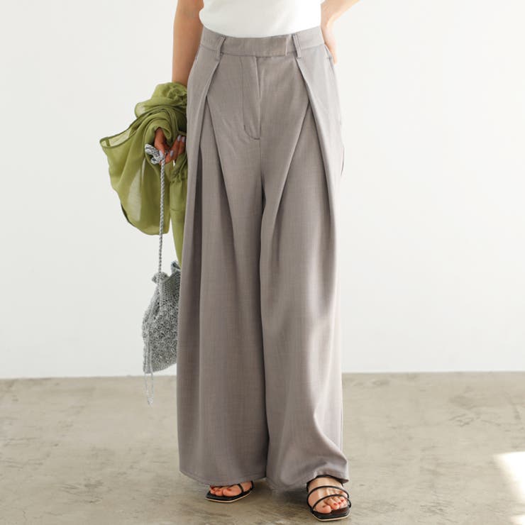 ハイウエストタックデザインスラックスパンツ | GeeRA | 詳細画像2 