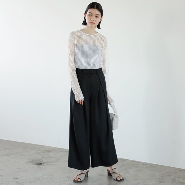 ハイウエストタックデザインスラックスパンツ | GeeRA | 詳細画像14 