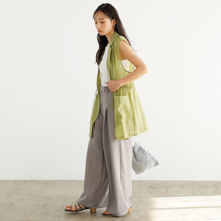 ハイウエストタックデザインスラックスパンツ | GeeRA | 詳細画像8 