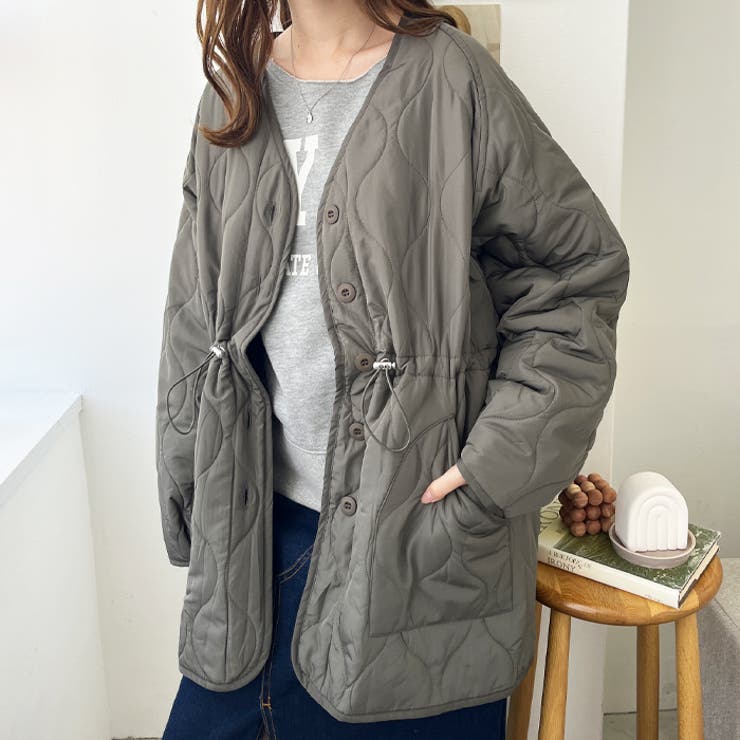 ドロスト付キルティングミドルコート | GeeRA | 詳細画像32 