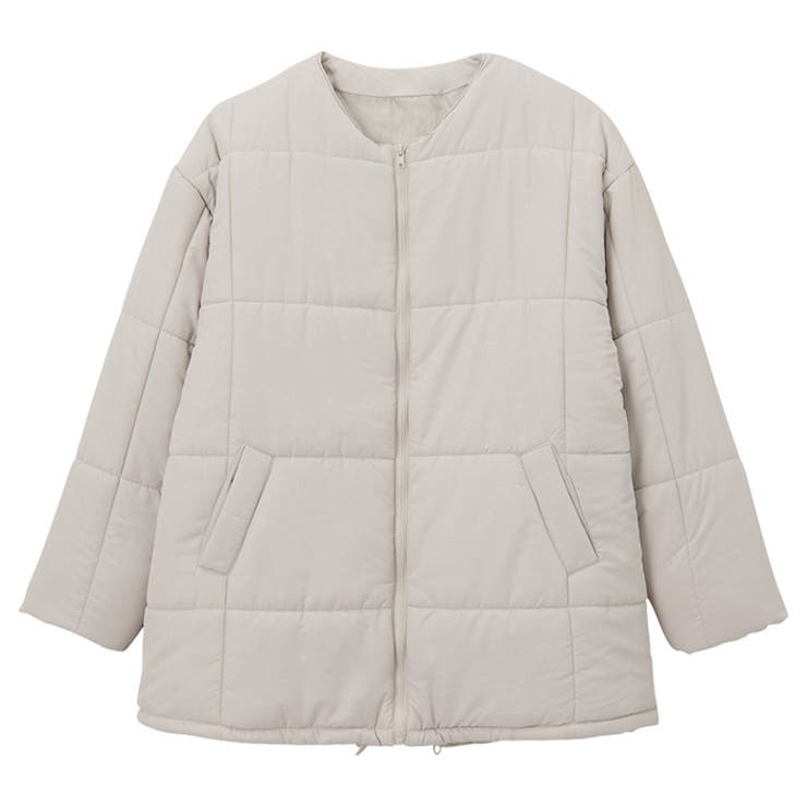 【初売り】 ストール付ノーカラーフェイクダウンコート[品番：GERW0010406 ジャケット・アウター
