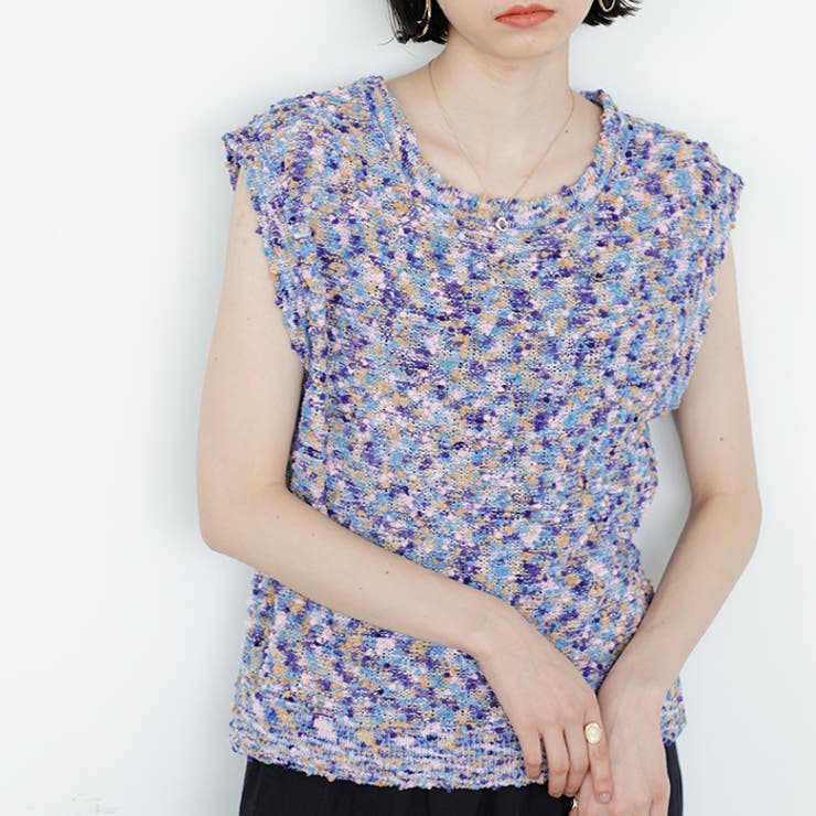 ブルー系 | 前後２ＷＡＹファンシーニットトップス | GeeRA