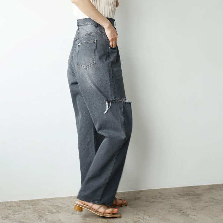 ウエストデザインダメージデニムパンツ[品番：GERW0010294]｜GeeRA