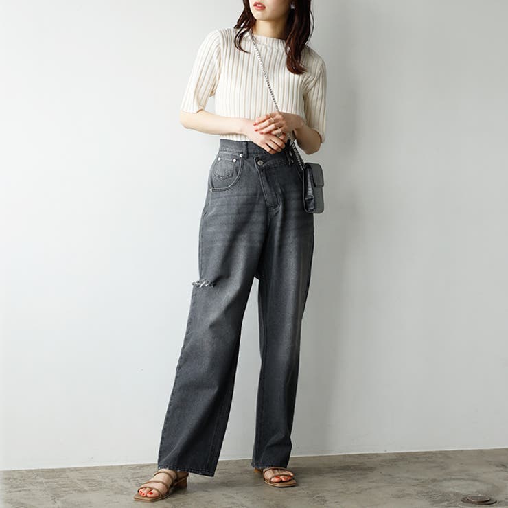 ウエストデザインダメージデニムパンツ[品番：GERW0010294]｜GeeRA