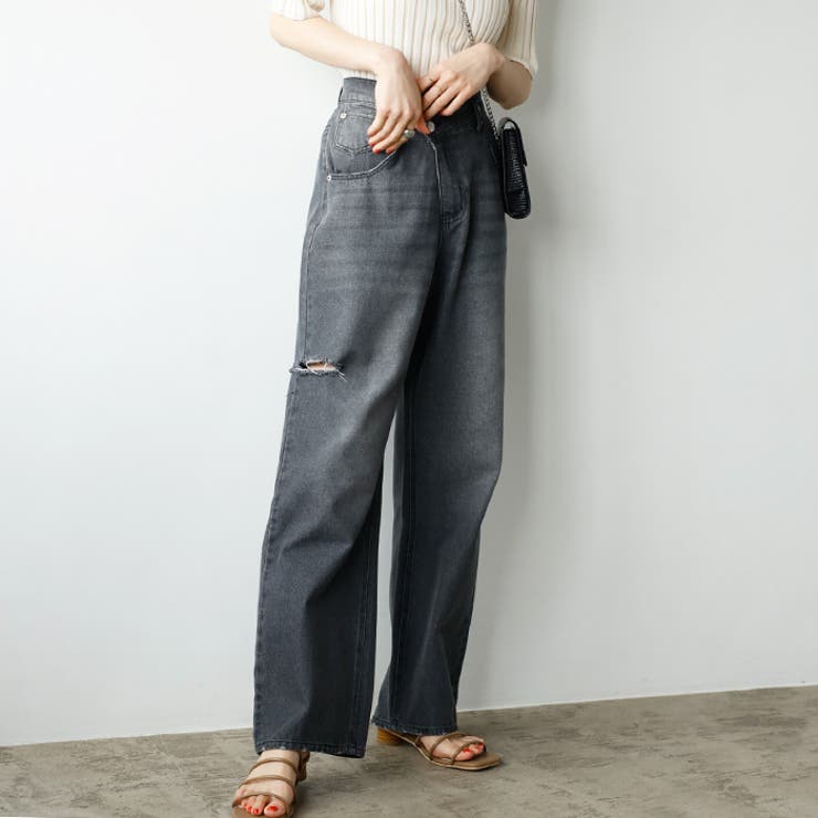 ウエストデザインダメージデニムパンツ[品番：GERW0010294]｜GeeRA