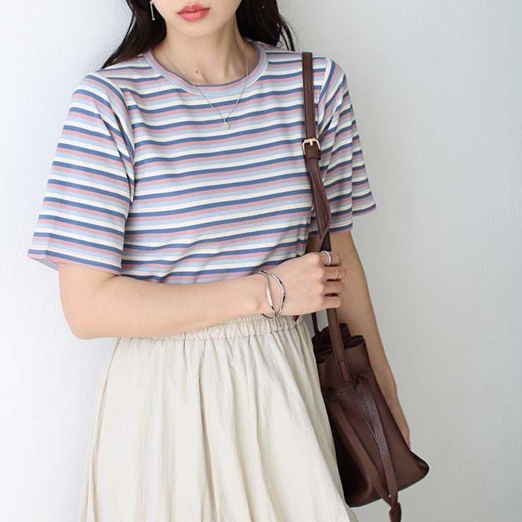 マルチボーダー5分袖リブカットソー | GeeRA | 詳細画像37 