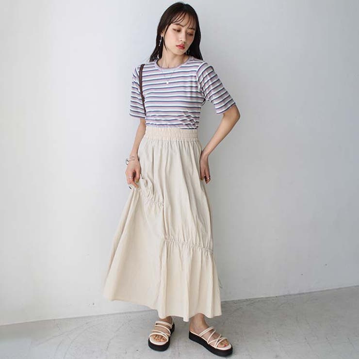 マルチボーダー5分袖リブカットソー | GeeRA | 詳細画像41 