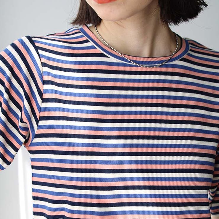 マルチボーダー5分袖リブカットソー | GeeRA | 詳細画像14 