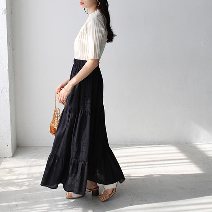 ハイネック配色リブトップス オフィスカジュアル 夏服 | GeeRA | 詳細画像27 