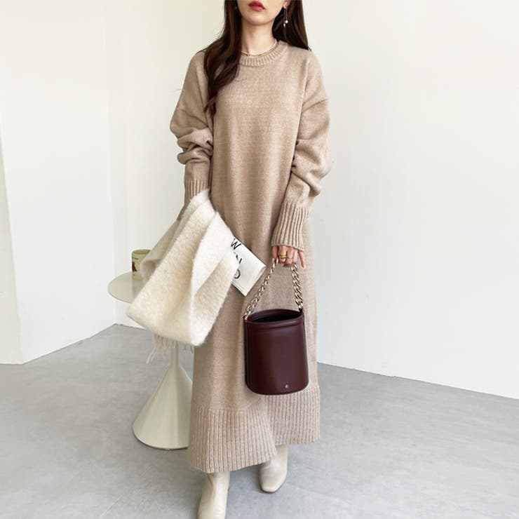 ゆるシルエットニットマキシワンピース[品番：GERW0010412]｜GeeRA