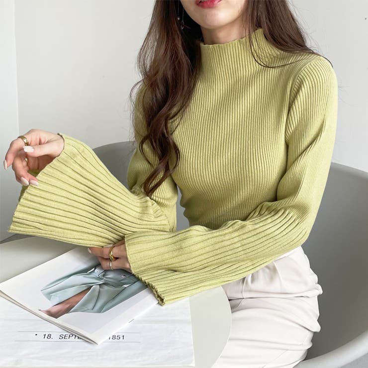 ハイネックフレアースリーブリブニット | GeeRA | 詳細画像42 