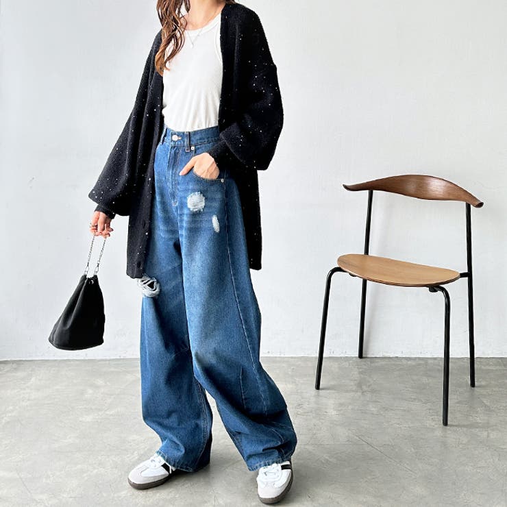 ダメージカーブデニムパンツ[品番：GERW0010349]｜GeeRA（ジーラ）の