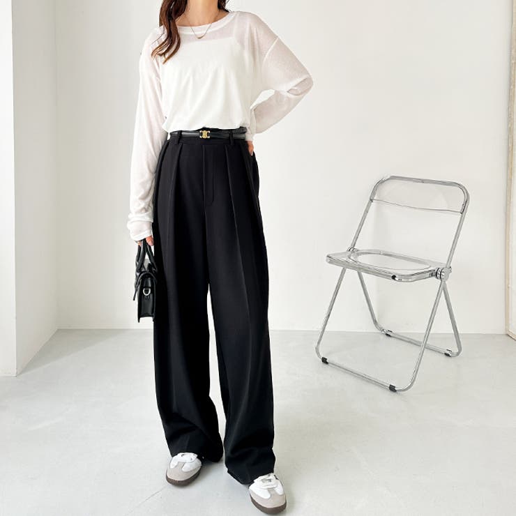 インタックスラックスハイウエストワイドパンツ[品番