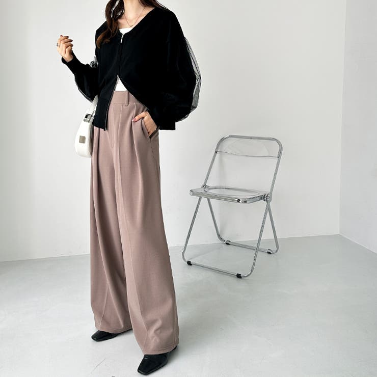 インタックスラックスハイウエストワイドパンツ | GeeRA | 詳細画像32 