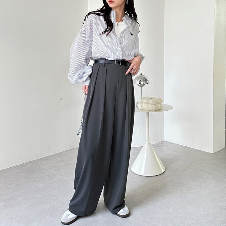 cygne♡ハイウエストタックワイドパンツ Lara♡ブラック♡新品0Tサイズ ハイウエストタックワイドパンツ Lara ブラック | Cygne