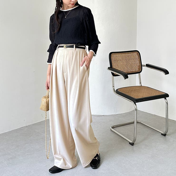 インタックスラックスハイウエストワイドパンツ | GeeRA | 詳細画像25 