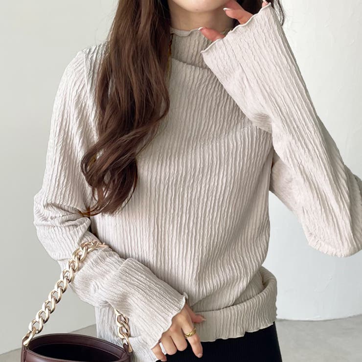 ライトグレー | 前後２ｗａｙメローハイネックカットソー | GeeRA