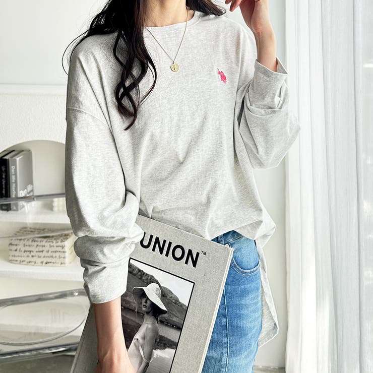 オートミール | 【Ｕ．Ｓ． ＰＯＬＯ ＡＳＳＮ．】オーバーサイズ刺しゅうロンＴ | GeeRA