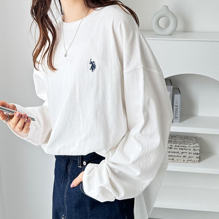 U.S. POLO ASSN.】オーバーサイズ刺しゅうロンT U.S. POLO ASSN.】オーバーサイズ刺しゅうロンT