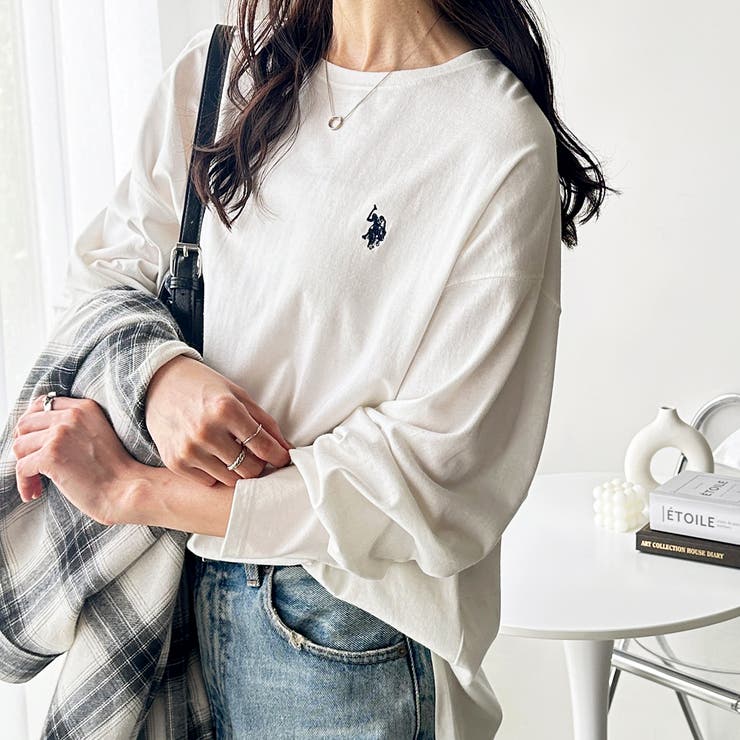 オフホワイト | 【Ｕ．Ｓ． ＰＯＬＯ ＡＳＳＮ．】オーバーサイズ刺しゅうロンＴ | GeeRA