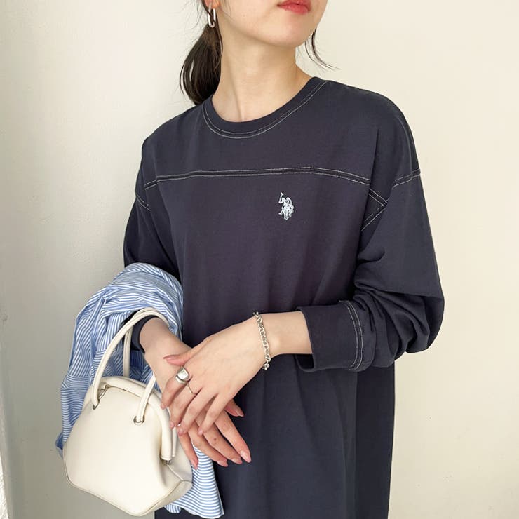 U．S．POLO ASSN】配色ステッチワンピース[品番