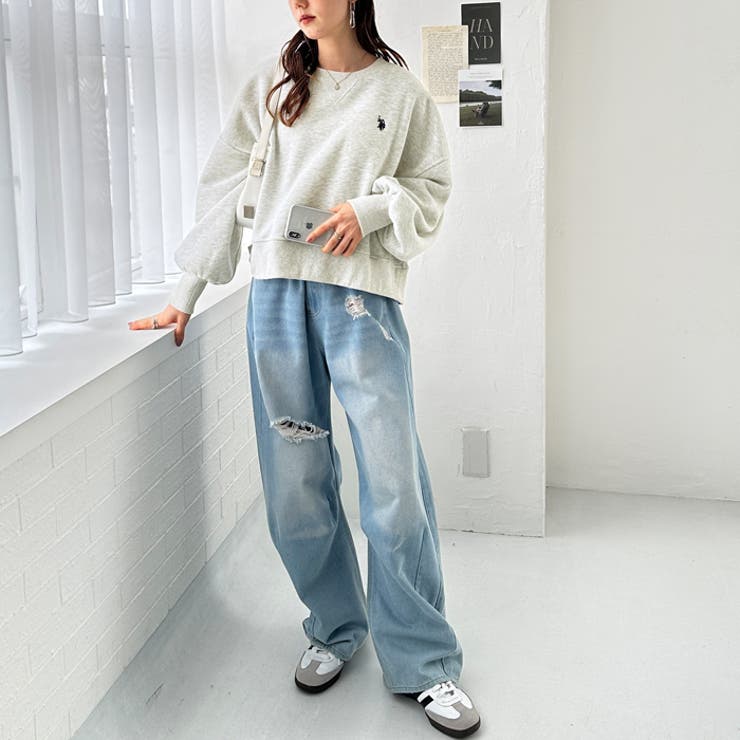 【Ｕ．Ｓ． ＰＯＬＯ ＡＳＳＮ】ショートスウェット  裏起毛[品番：GERW0010362]｜GeeRA（ジーラ）のレディースファッション通販｜SHOPLIST（ショップリスト）