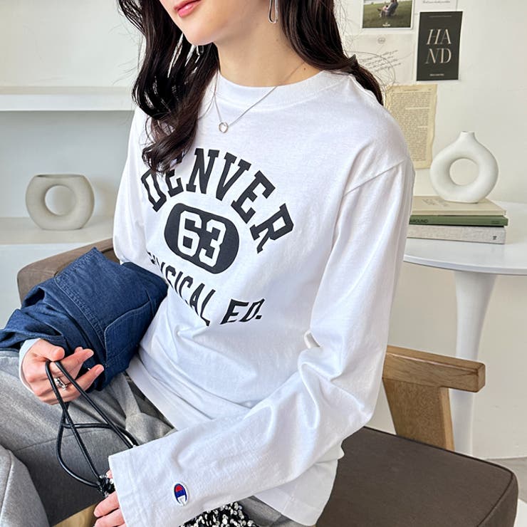 オフ白×ナンバー | 【ｃｈａｍｐｉｏｎ】ロゴロンＴ ロゴＴ | GeeRA