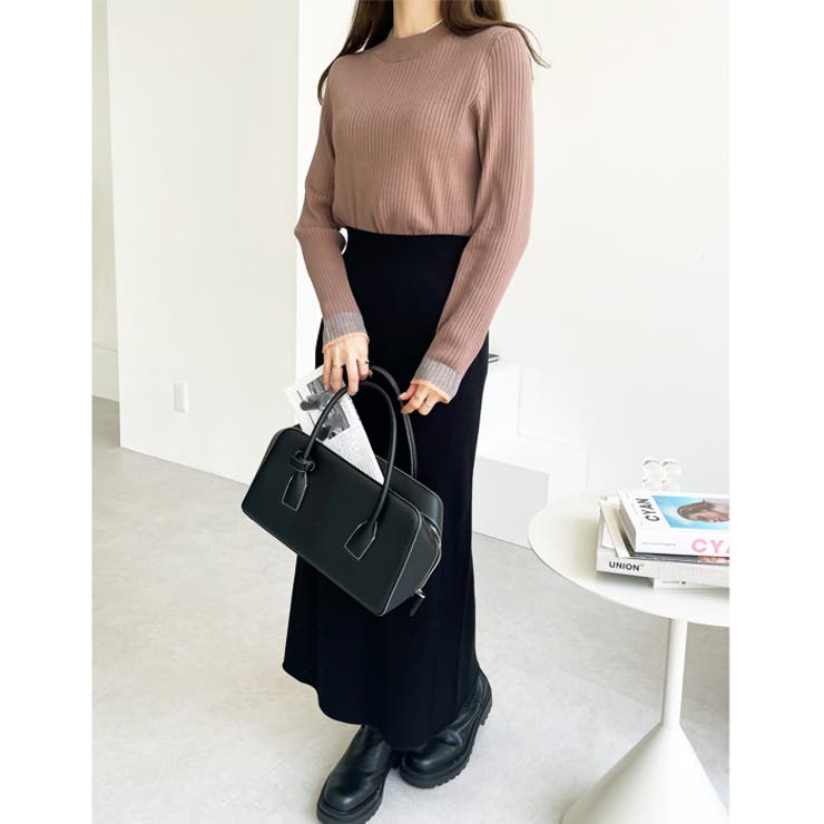 袖口シアーハイネックリブニットトップス | GeeRA | 詳細画像27 