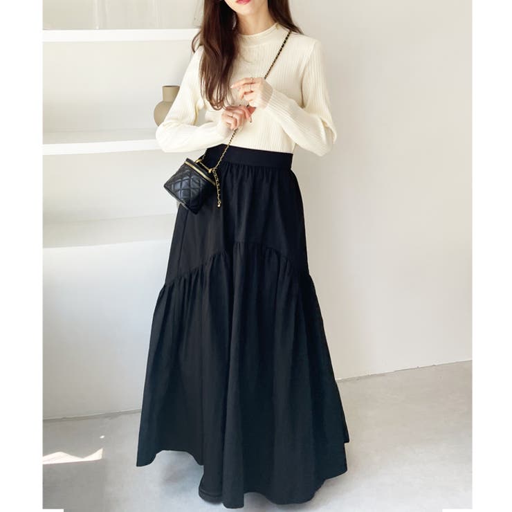 袖口シアーハイネックリブニットトップス | GeeRA | 詳細画像18 