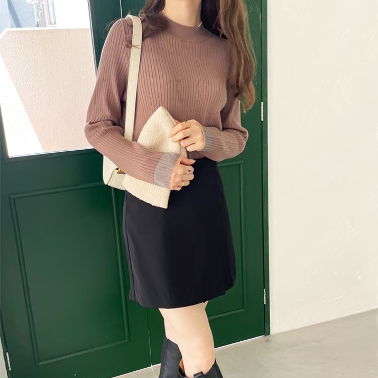 袖口シアーハイネックリブニットトップス | GeeRA | 詳細画像28 