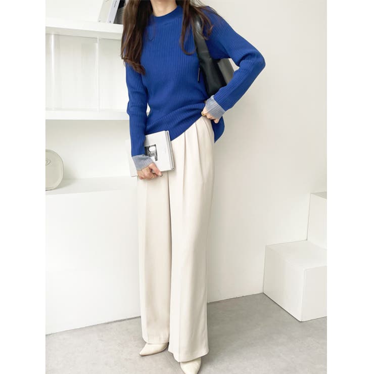 袖口シアーハイネックリブニットトップス | GeeRA | 詳細画像33 