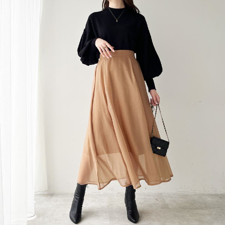 シアーデザインフレアーロングスカート | GeeRA | 詳細画像12 