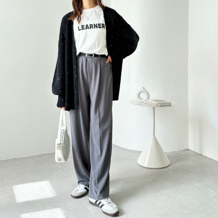 美脚魅せタックワイドスラックスパンツ  オフィスカジュアル[品番：GERW0010372]｜GeeRA（ジーラ）のレディースファッション通販｜SHOPLIST（ショップリスト）
