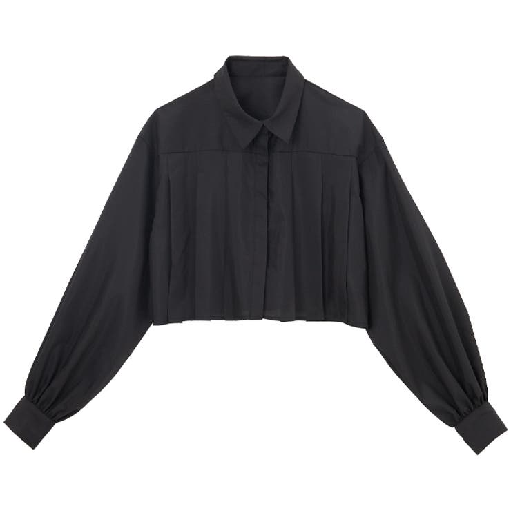 プリーツショート丈シャツブラウス[品番：GERW0010558]｜GeeRA