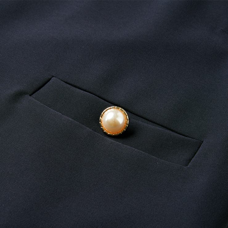 【３点セット】ボウタイブラウス付パール釦ベストセットアップ | GeeRA | 詳細画像13 