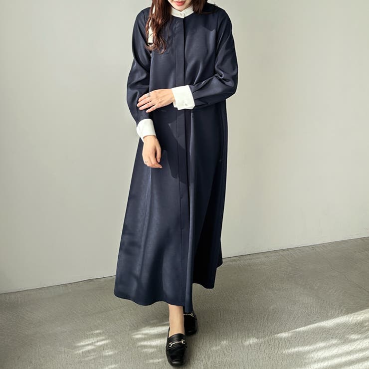 Ａラインバイカラーワンピース | GeeRA | 詳細画像4 