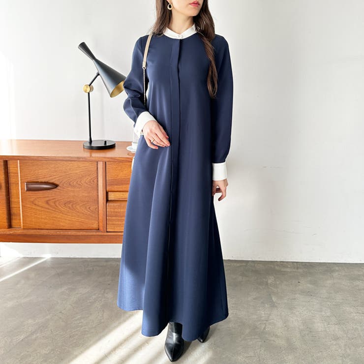 Ａラインバイカラーワンピース | GeeRA | 詳細画像9 