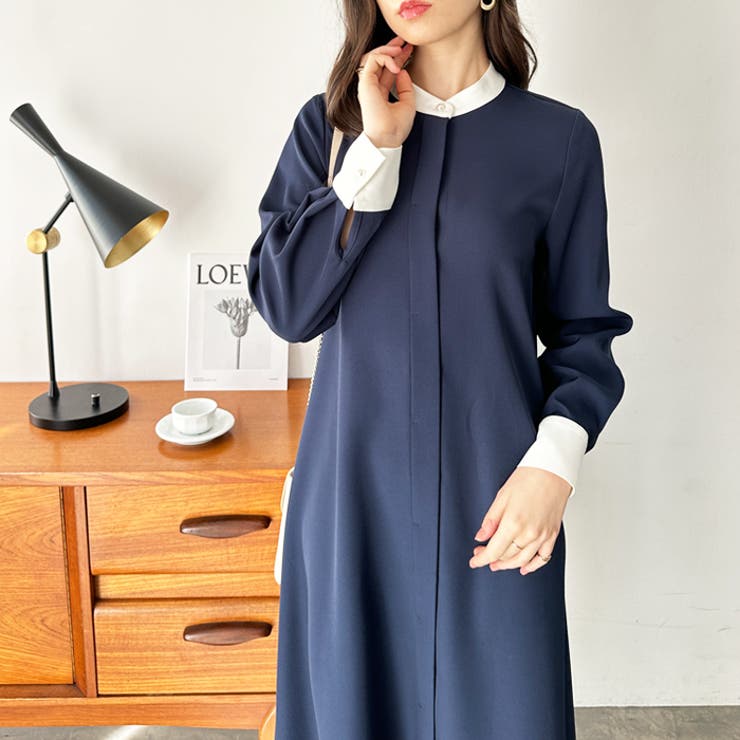 Ａラインバイカラーワンピース | GeeRA | 詳細画像11 