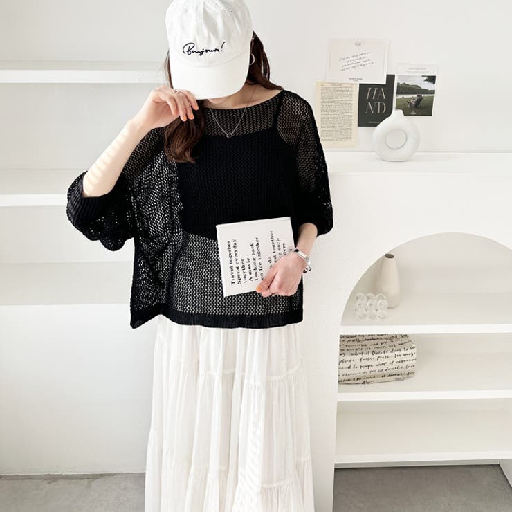 リネン調メッシュニットプルオーバー | GeeRA | 詳細画像20 