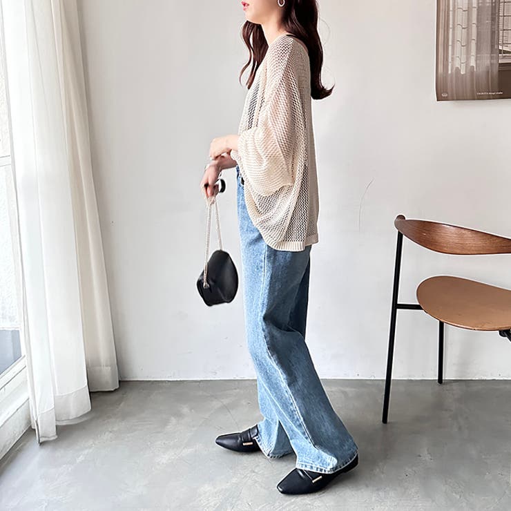 リネン調メッシュニットプルオーバー | GeeRA | 詳細画像12 