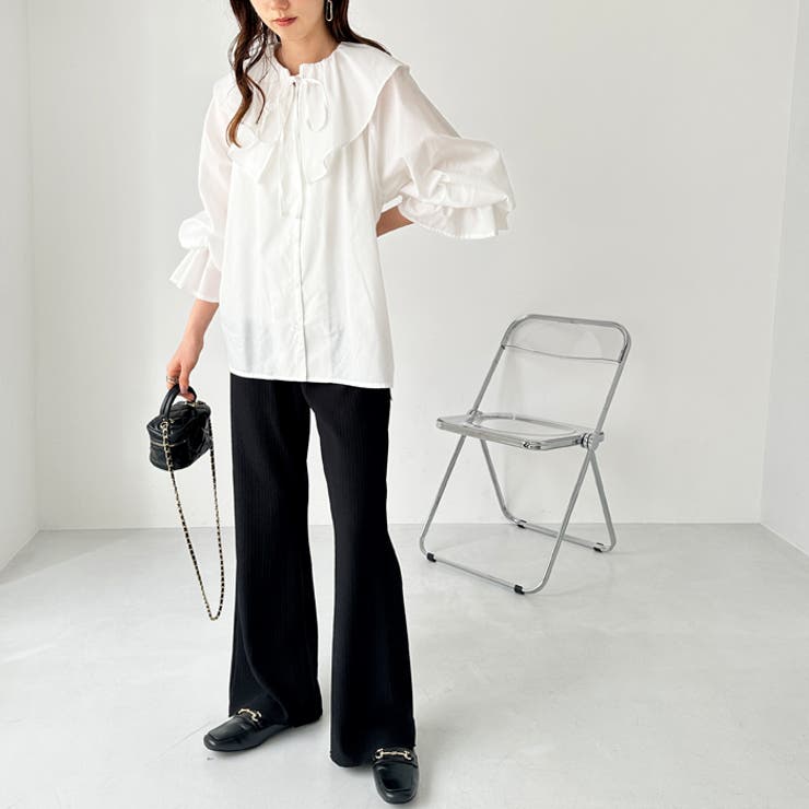 セルフカット美脚魅せセミフレアパンツ | GeeRA | 詳細画像4 