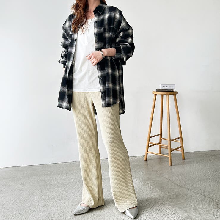 セルフカット美脚魅せセミフレアパンツ | GeeRA | 詳細画像15 