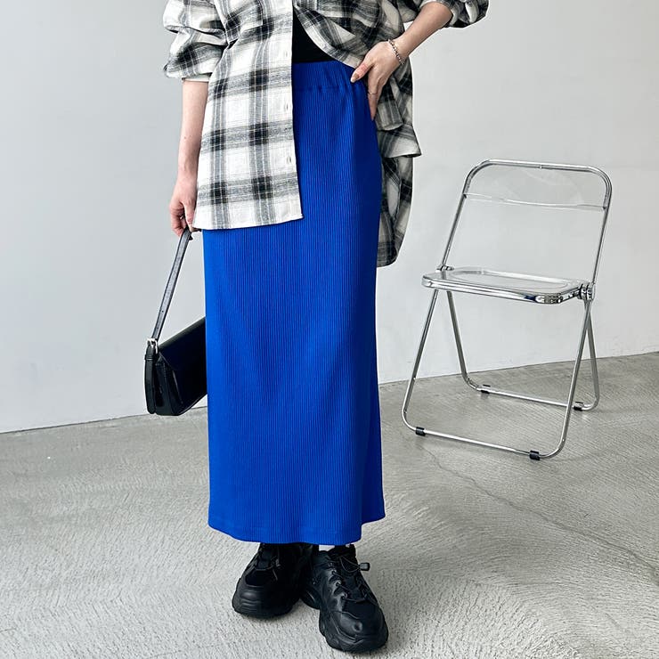 すっきり見え！リブタイトロングスカート[品番：GERW0010583]｜GeeRA