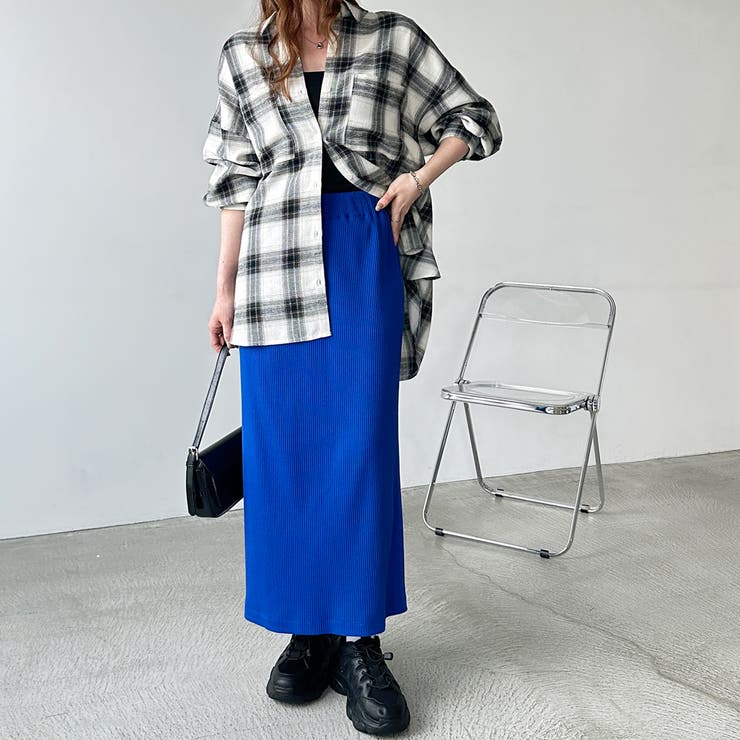 すっきり見え！リブタイトロングスカート[品番：GERW0010583]｜GeeRA