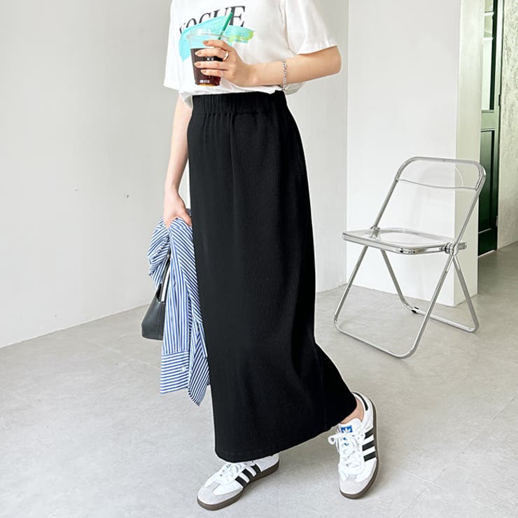 GeeRA スカート 「新色追加」すっきり見え！リブタイトロング