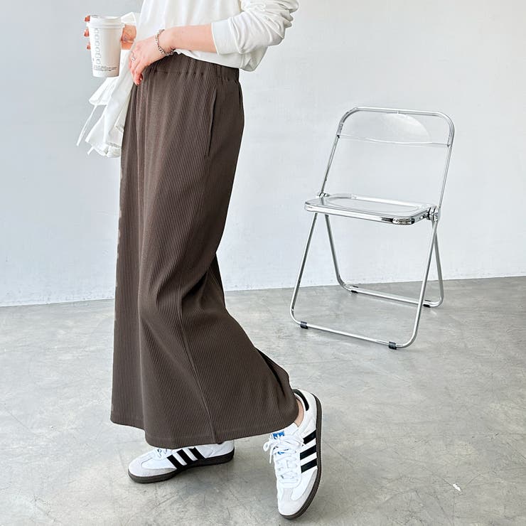 ブラウン | すっきり見え！リブタイトロングスカート | GeeRA