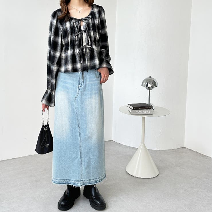 バックスリットデニムロングスカート[品番：GERW0010584]｜GeeRA